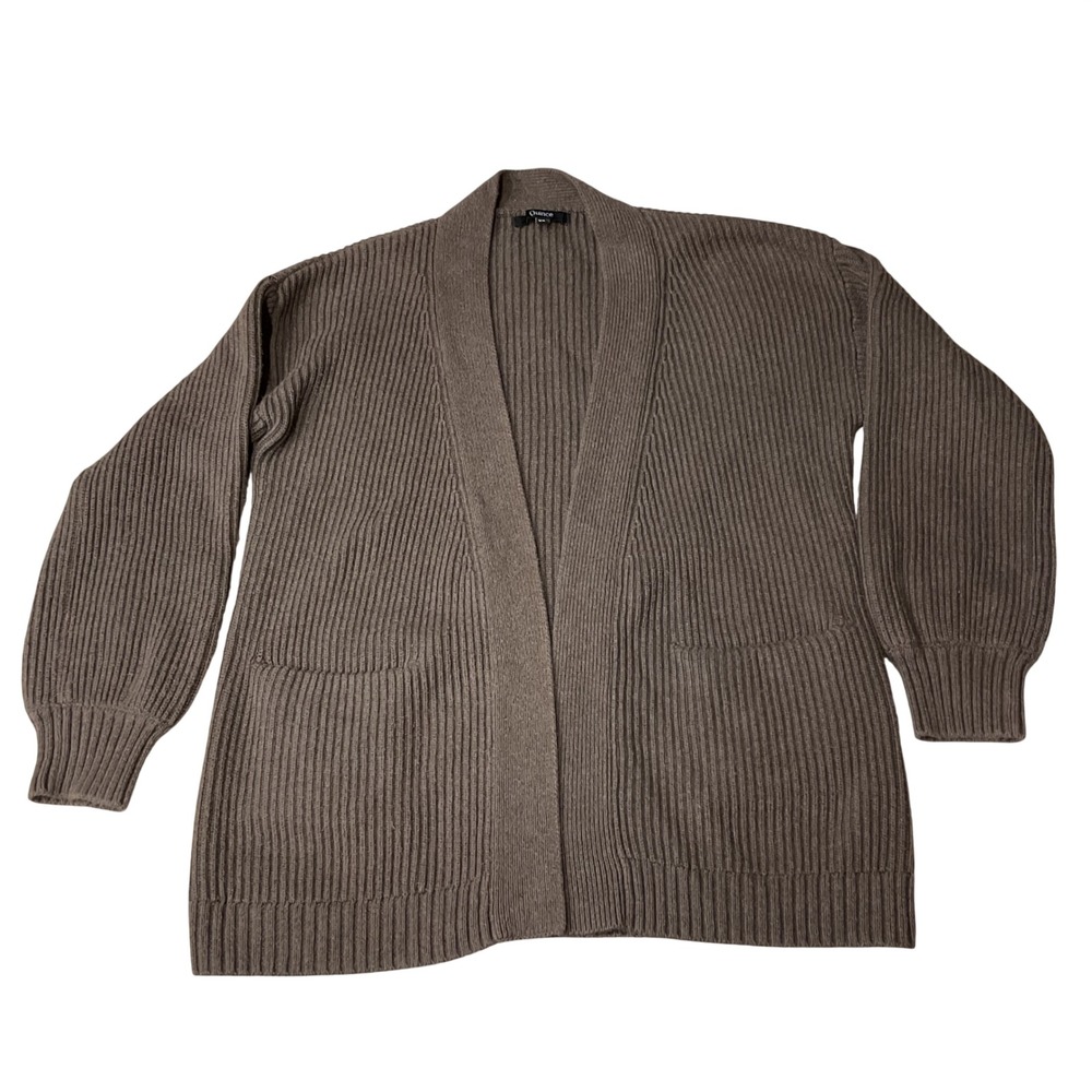 Quince Women's 100% Organic Cotton Oversized Open Cardigan Heather Brown Size XS - Picture 2 of 7